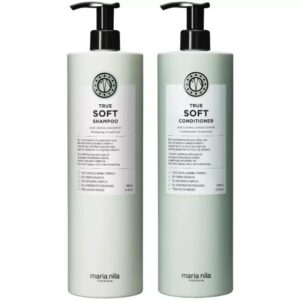 Maria Nila True Soft Shampoo + Conditioner (1 L)– Fugtgivende hårpleje til tørt & kruset hår